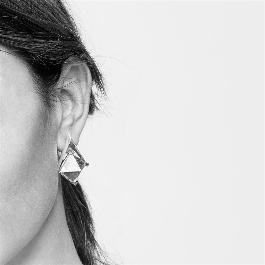 'Entropia' earrings with grid ENTROPIA | OR S CDR-LASBRO GRI